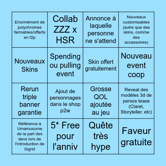 Bingo live ZZZ Bingo Card