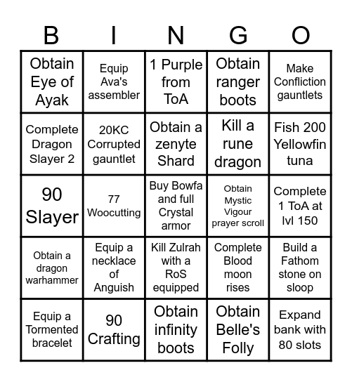 Decubital BFB Bingo Card