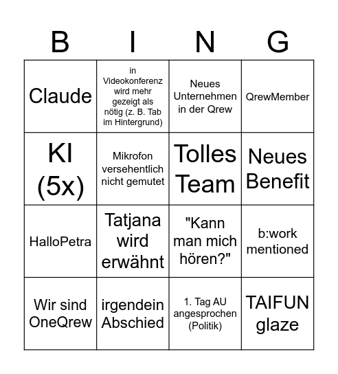 QrewBingo Card