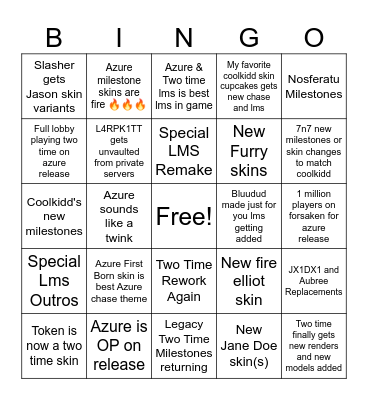 Forsaken Azure Update Bingo Card