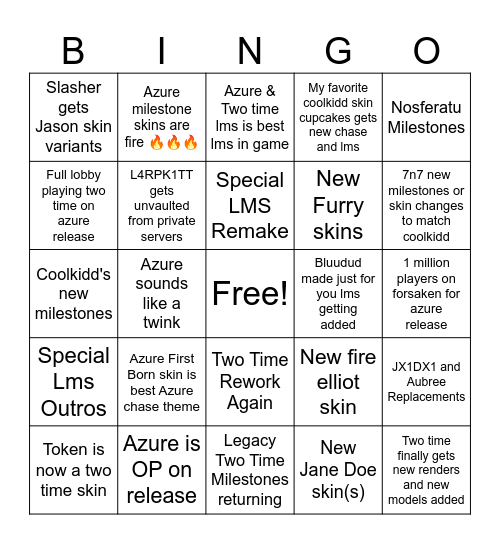 Forsaken Azure Update Bingo Card