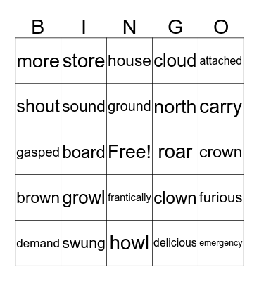 2nd grade January 6 2017 Head Body Legs Bingo Card