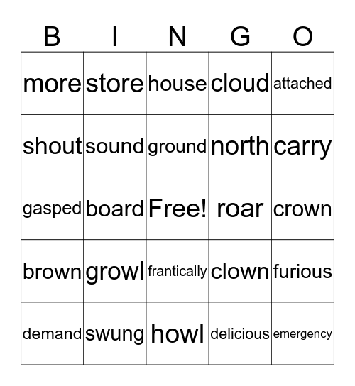 2nd grade January 6 2017 Head Body Legs Bingo Card