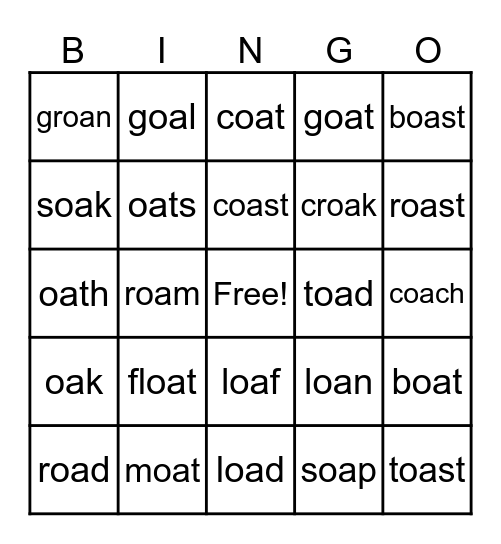 oa Bingo Card