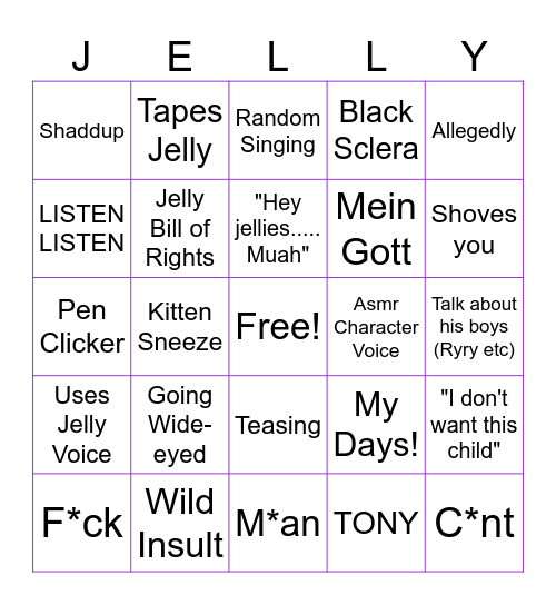 Zander Netherbrand Bingo Card