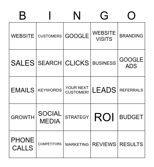 ClearPath Marketing Bingo Card