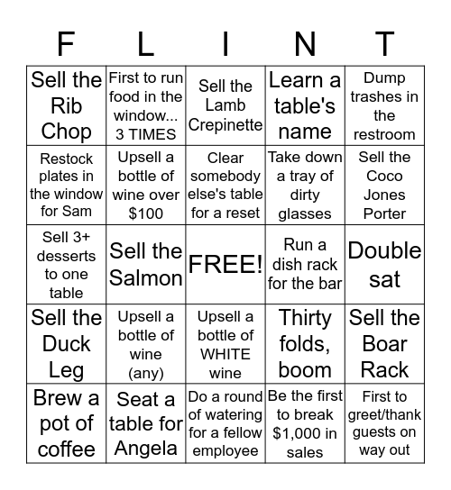 Let the games begin.... Bingo Card