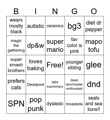 deb bingo Card