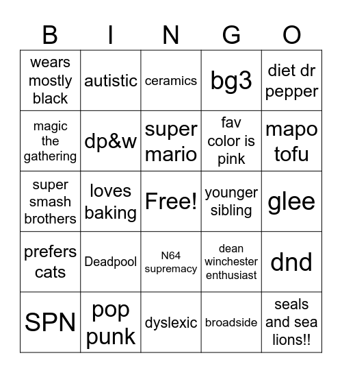 deb bingo Card
