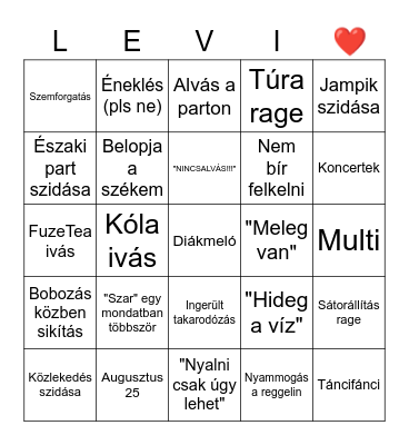 Mester BINGO Card
