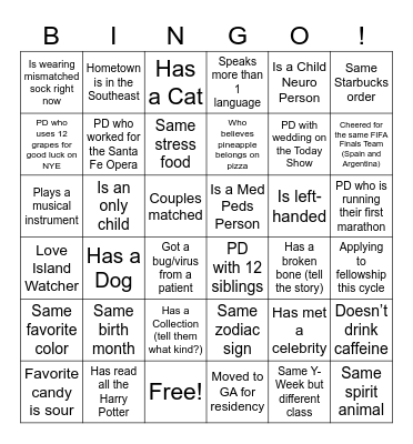 ALL CORE Bingo Card