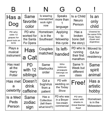 ALL CORE Bingo Card