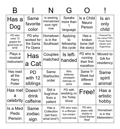 ALL CORE Bingo Card