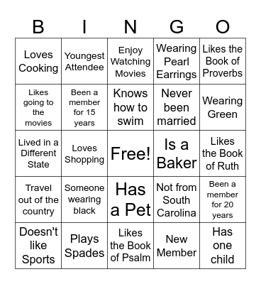 Find Someone Who Bingo Card