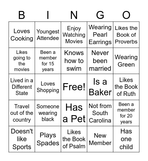 Find Someone Who Bingo Card