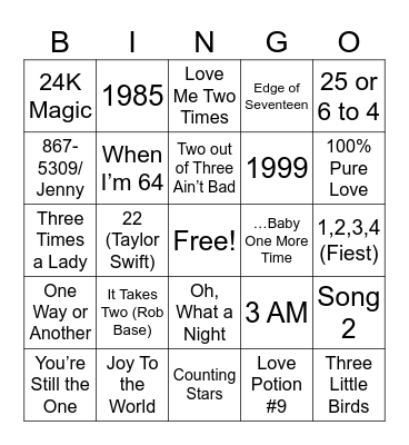 Numbers2026 Bingo Card