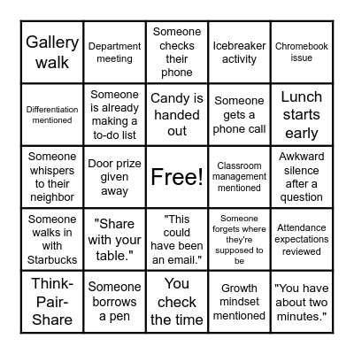 OMS OPENING DAY Bingo Card