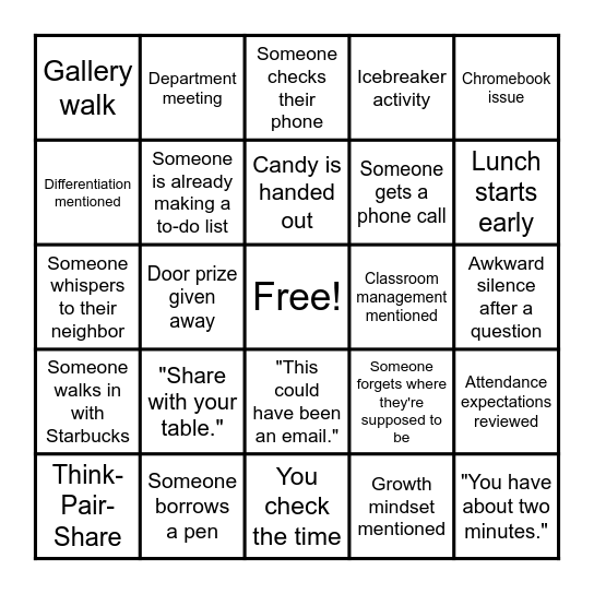 OMS OPENING DAY Bingo Card