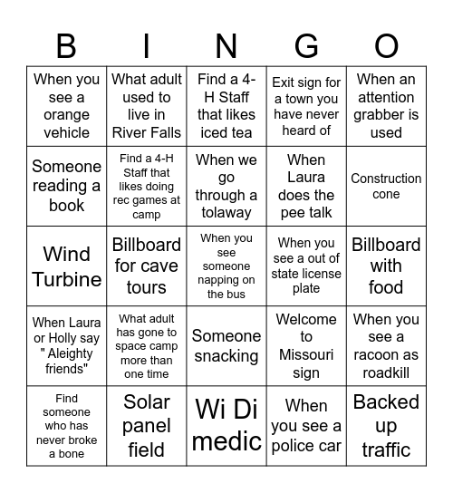 Wi Di Bingo Card