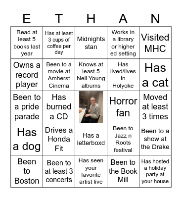 Who will be the biggest Ethan fan? Bingo Card