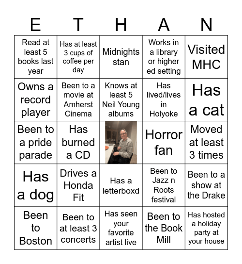 Who will be the biggest Ethan fan? Bingo Card