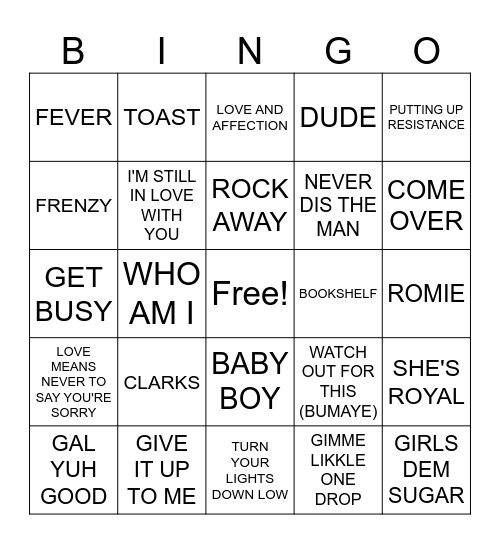 HAWAIIAN REGGAE - BLACKOUT Bingo Card