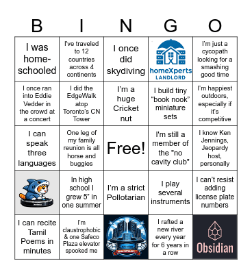 Roomsidian Bingo Card