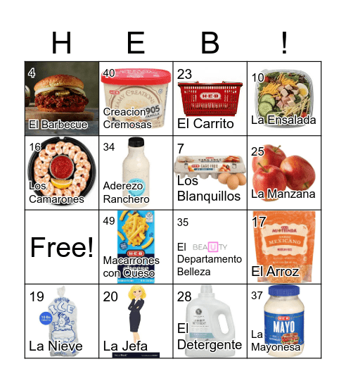 HEB Loteria Bingo Card