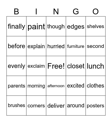 Doug's New Space Bingo Card