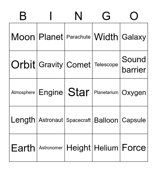 Unit 5 Bingo Card