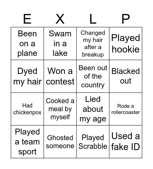 EXLP Human Bingo Card