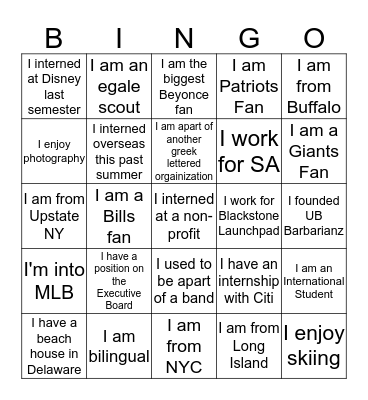 Delta Sigma Pi Alpha Kappa 2017 Bingo Card