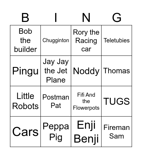 Autstic Bingo Card
