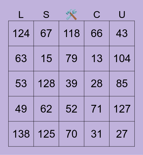1-75 Bingo Card