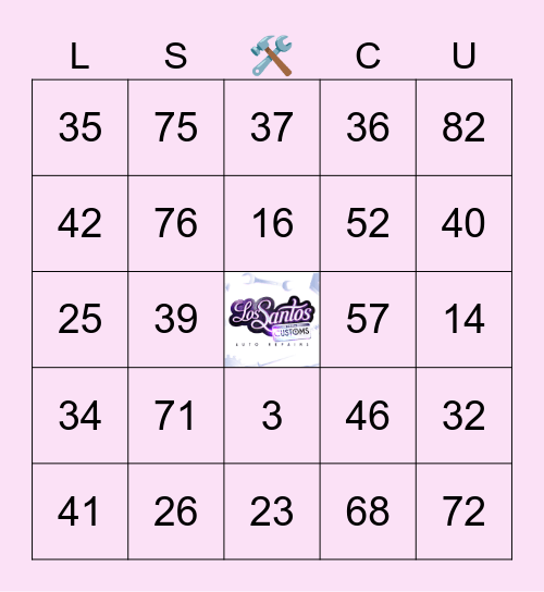 1-75 Bingo Card