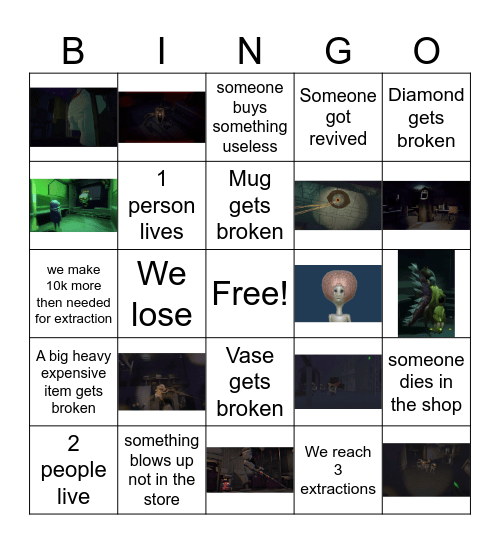 Friends R.E.P.O. Bingo Card