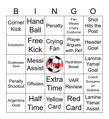 World Cup BINGO Card