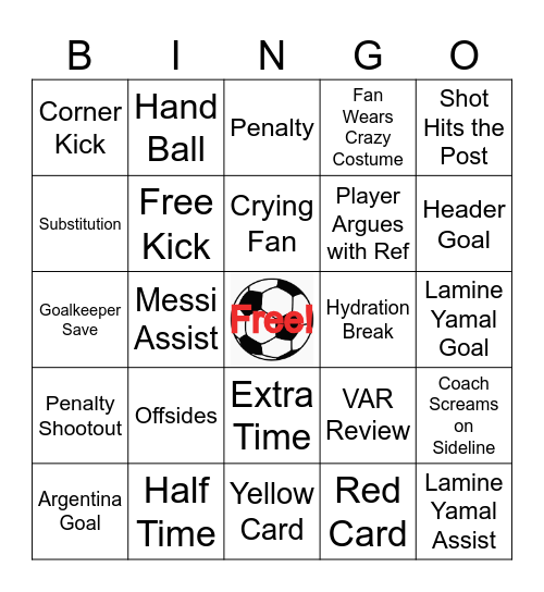 World Cup BINGO Card