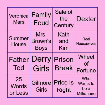 TV Shows Bingo Card