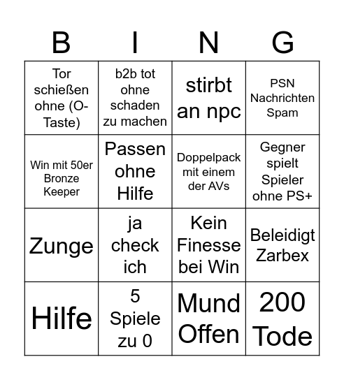 WL BINGO Card
