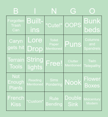 C&C Bingo Card
