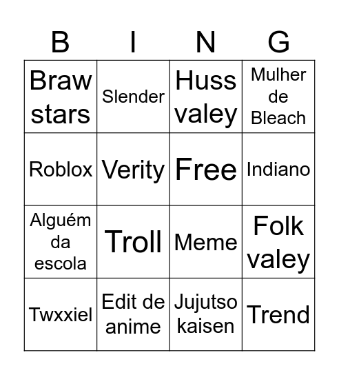 Bingo Card