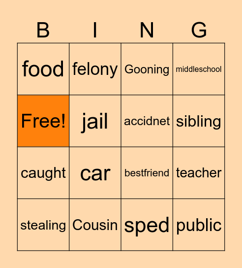 Confession Bingo Card