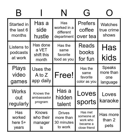 BIRTHDAY BINGO MIXER Bingo Card