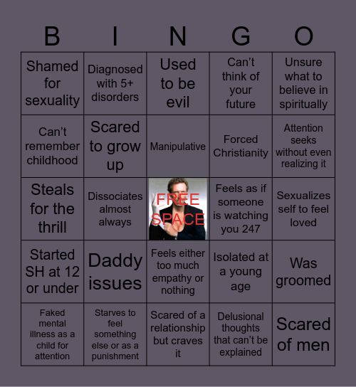 Lou’s TRAUMA bingo Card