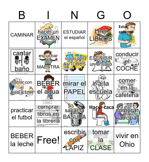 Spanish Bingo Card