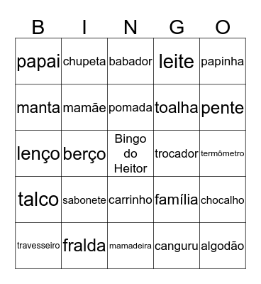 Bingo do Heitor Bingo Card