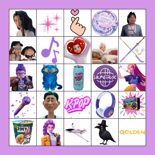 k-pop bingo Card