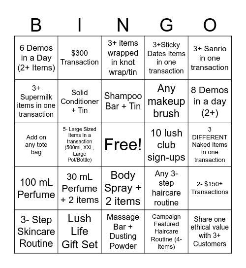 Weekend Bingo Card