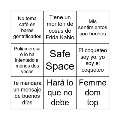 Bollo/Sapphic/ Camionera/ Queer/ Lesbian Bingo Card
